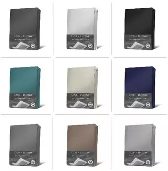 Простыня из джерси приталенная простыня из мягкого плотного хлопка с эластичным краем, цвет: серый, размер: 90х200 см - 100х200 см One-Home