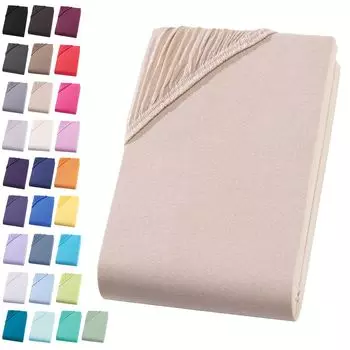 Простыня из джерси размером 140-160х200 см. Простыня из 100% хлопка, серо-бежевый Visaggio