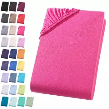 Простыня из джерси размером 180-200х200 см. Простыня из 100% хлопка, пурпурно-розовая Visaggio