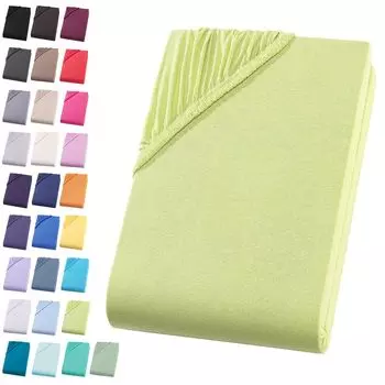 Простыня из джерси размером 180-200х200 см. Простыня из 100% хлопка, яблочно-зеленого цвета Visaggio