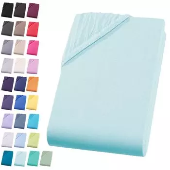 Простыня из джерси размером 180-200х200 см. Простыня из 100% хлопка, цвет морской волны Visaggio