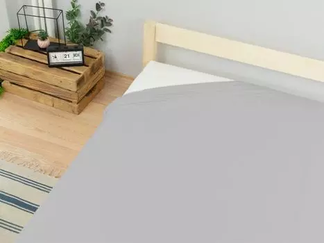 Простыня из джерси, сшитая вручную, для двуспальной кровати, серая, 180 x 200 см Benlemi