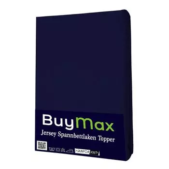 Простыня из джерси-топпера, 100 % хлопок, 140x200 см, темно-синий Buymax