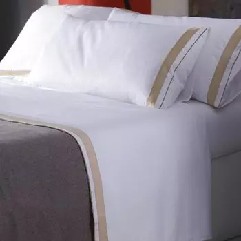 Простыня из египетского хлопка плотностью 300 нитей Tiffany Bassols, естественный