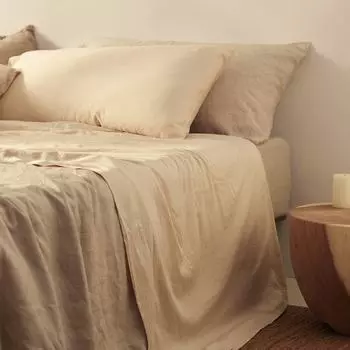 Простыня из египетского хлопка Sahara, 300 ниток. Bassols, бежевый