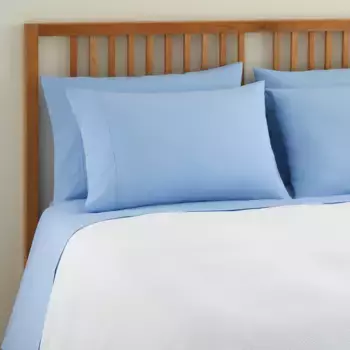 Простыня из хлопка Essential Percale, 180 ниток El Corte Ingls, синий