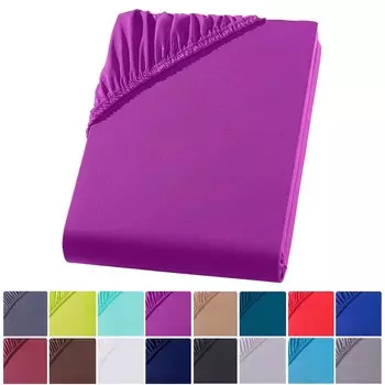 Простыня из микрофибры 140-160х200 см. Простыня на подкладке, фиолетовый баклажан Visaggio