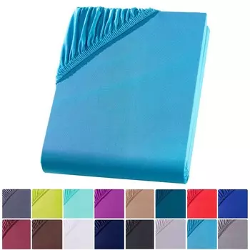 Простыня из микрофибры 140-160х200 см. Простыня-простыня, бирюзовый Visaggio