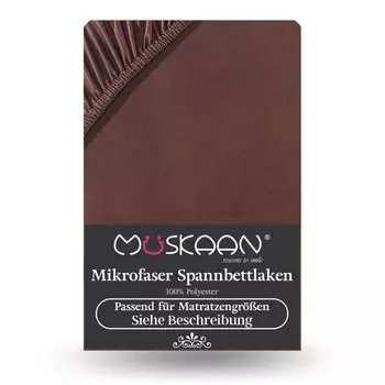 Простыня из микрофибры 140х200 см - 160х200 см шоколадно-коричневый/коричневый Mskaan