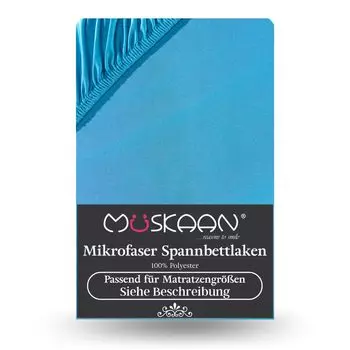 Простыня из микрофибры 140х200 см - 160х200 см бирюзовая Mskaan