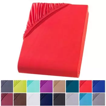 Простыня из микрофибры 180-200x220 + 40 см. Простыня с пружинным матрасом, красная Visaggio