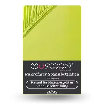 Простыня из микрофибры 180х200 см - 200х200 см яблочно-зеленый/зеленый Mskaan