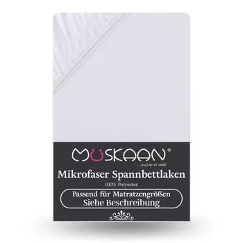 Простыня из микрофибры 90х200 см - 100х200 см белая Mskaan