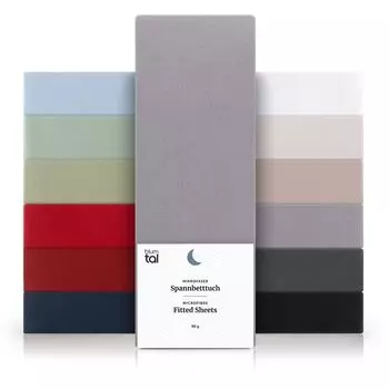 Простыня из микрофибры Blumtal Basics 200x200 см - простыня, сертификат Oeko-Tex, высота матраса до 25 см, серая