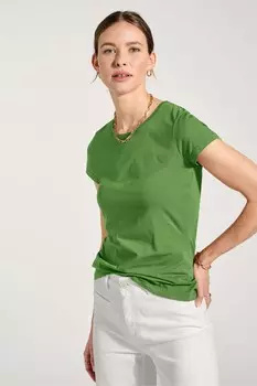 Простыня из органического хлопка из коллекции Essentials Baukjen, зеленый