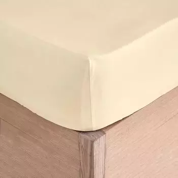 Простыня из перкаля плотностью 200 нитей на подгонке из хлопка Naf Naf, крем