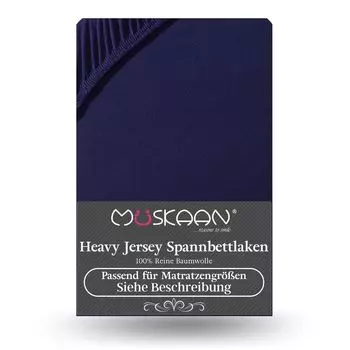 Простыня из плотного трикотажа 120х200 см - 130х200 см 100% хлопок 160 г/м темно-синий Mskaan