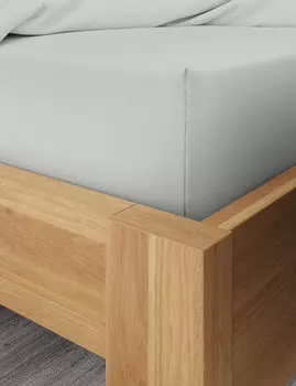 Простыня из сатина из смеси бамбука и хлопка с глубоким прилеганием Marks & Spencer, серый