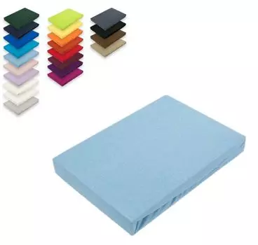 Простыня из трикотажа 60 х 120 - 70 х 140 см светло-голубая Sdseetraum