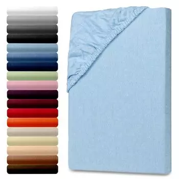 Простыня из трикотажа 90-100х190-200см ледяной синий Julido