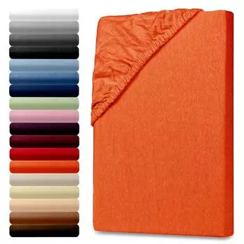 Простыня из трикотажа 90-100х190-200см оранжевая Julido