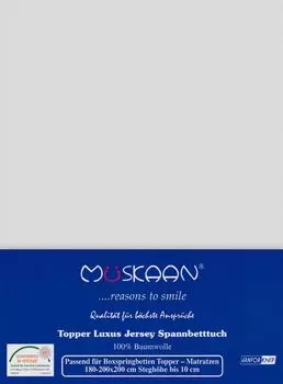 Простыня из трикотажного топпера - серебристо-серый - 140x200 см - 160x200 см - 100% хлопок Mskaan