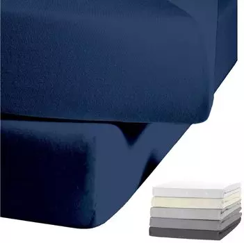 Простыня JACK by Kaeppel Biber круглая простыня из резины и хлопка 90x190-100x200 / 140-160x200 / 180-200x200 см, цвет: синий, размер: 180x200см простыня