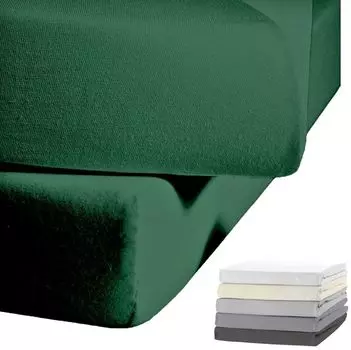 Простыня JACK by Kaeppel Biber круглая простыня из резины и хлопка 90x190-100x200 / 140-160x200 / 180-200x200 см, цвет: зеленый, размер: 100x200см простыня