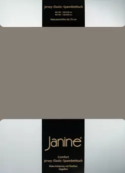 Простыня Janine Elastic Jersey, серо коричневый