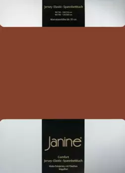Простыня Janine "ЭЛАСТИК 5002", для матрасов высотой до 35 см, 95% хлопок, высокое качество, прочная 90-100х190-220 см, 1 шт., цвет tabasco