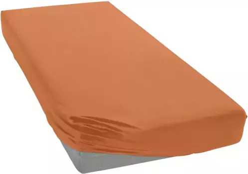 Простыня Janine "ЭЛАСТИК 5002", для матрасов высотой до 35 см, 95% хлопок, высокое качество, прочная 180-200х200-220 см, 1 шт., цвет rost-orange