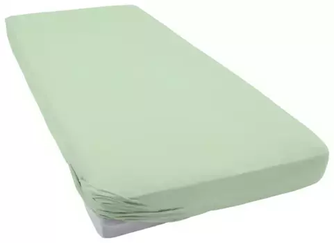 Простыня Janine "ЭЛАСТИК 5002", для матрасов высотой до 35 см, 95% хлопок, высокое качество, прочная 90-100х190-220 см, 1 шт., зеленый