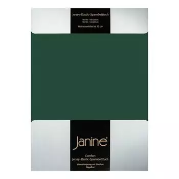 Простыня Janine Jersey на резинке 140x200 см - 160x220 см лесной зеленый Original Janine