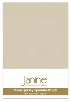 Простыня Janine "MAKO-FEINJERSEY 5007", из 100% хлопка, для матрасов высотой до 26 см 90-100х190-200 см, 1 шт., цвет sand