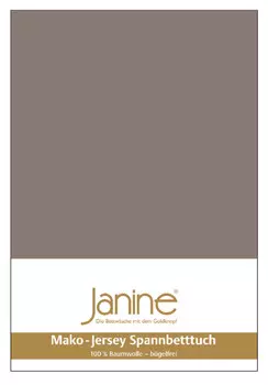 Простыня Janine Mako Feinjersey, серо коричневый