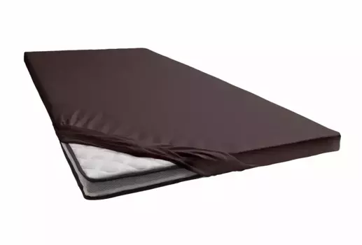 Простыня Janine "TOPPER 5001/", с эластичным краем по низу 180-200х200-220 см, 1 шт., темно-коричневый