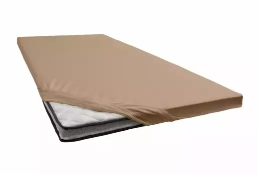 Простыня Janine "TOPPER 5001/", с эластичным краем по низу 90-100х200-220 см, 1 шт., коричневый