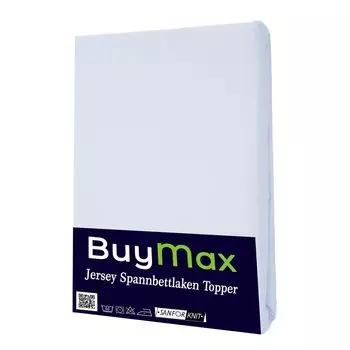 Простыня Jersey Topper 100% хлопок, 140х200 см, белый Buymax