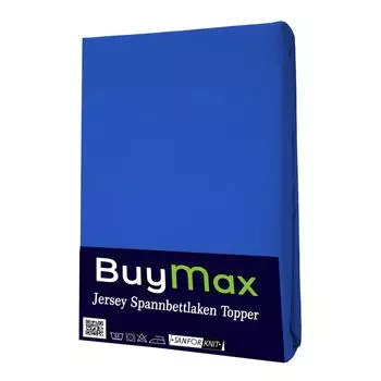 Простыня Jersey Topper из 100% хлопка, 140х200 см, темно-синий Buymax