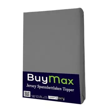 Простыня Jersey Topper из 100% хлопка, 200х200 см, антрацитовый серый Buymax