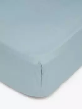 Простыня John Lewis Crisp & Fresh, легкая в уходе, одинарная простыня из органического хлопка, синяя