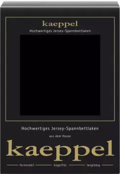 Простыня Kaeppel Single Jersey Mako Elastane, изготовлена из 97 % хлопка и 3 % эластана 90-100х200 см, 1 шт., черный