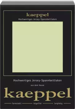 Простыня Kaeppel Single Jersey Mako Elastane, изготовлена из 97 % хлопка и 3 % эластана 180-200х200 см, 1 шт., цвет hellreseda