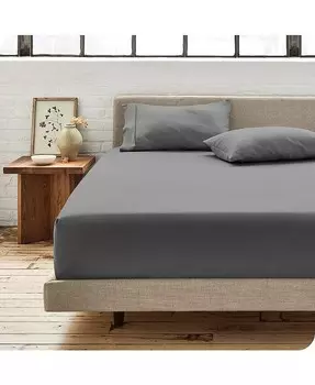 Простыня King из органического хлопка с перкалем на подкладке Bare Home, серый