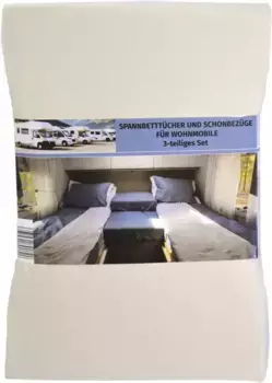 Простыня KiNZLER "Простыня из трикотажа в комплекте из 3 предметов", для задней части дома на колесах/прицепа 75-85х190-210 см, 3 шт., цвет ecru