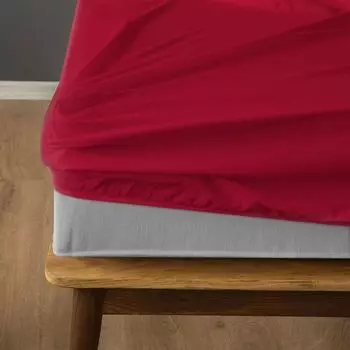 Простыня Komfortec 160х200 см, простыня, пружинная кровать до 15см - высота матраса 30см, красный