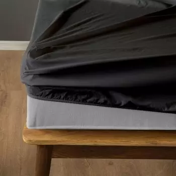 Простыня Komfortec 90x200 см, ящик для простыни с пружиной до 15 см - высота матраса 30 см, черный