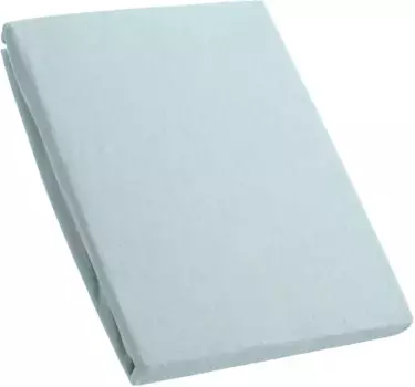 Простыня KUM на подгонке "Простыня из трикотажа премиум-класса" 90-100х190-200 см, 1 шт., светло-синий