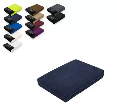 Простыня махровая на подкладке 90 - 100 x 200 см темно-синяя Sdseetraum