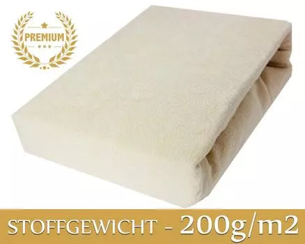 Простыня махровая на резинке простыня 90х200 см светло-бежевый ПРЕМИУМ Timex-Pol